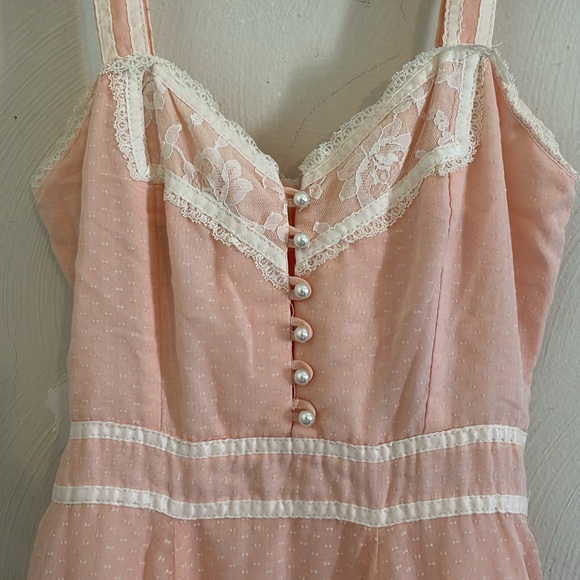 Vintage 1970’s Cottagcore Boho Prairie Gunne Sax  By Jessica Maxi Tank Top  Gown - Picture 2 of 8